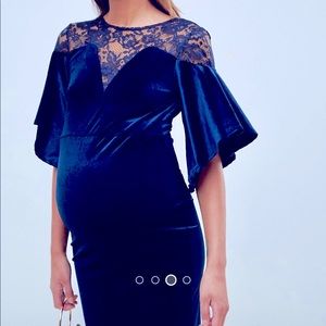 Maternity velvet mini bodycon dress